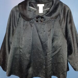 Worthington Satin Black Capelet, Size XL, Vintage 1980s